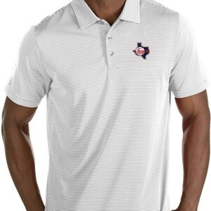 "USED" Antigua Texas Rangers Mens White Quest Short Sleeve Polo